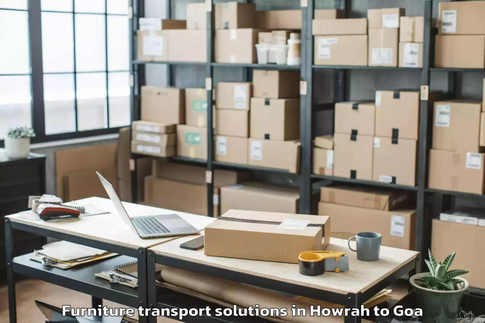 Affordable Howrah to Morjim Furniture Transport Solutions